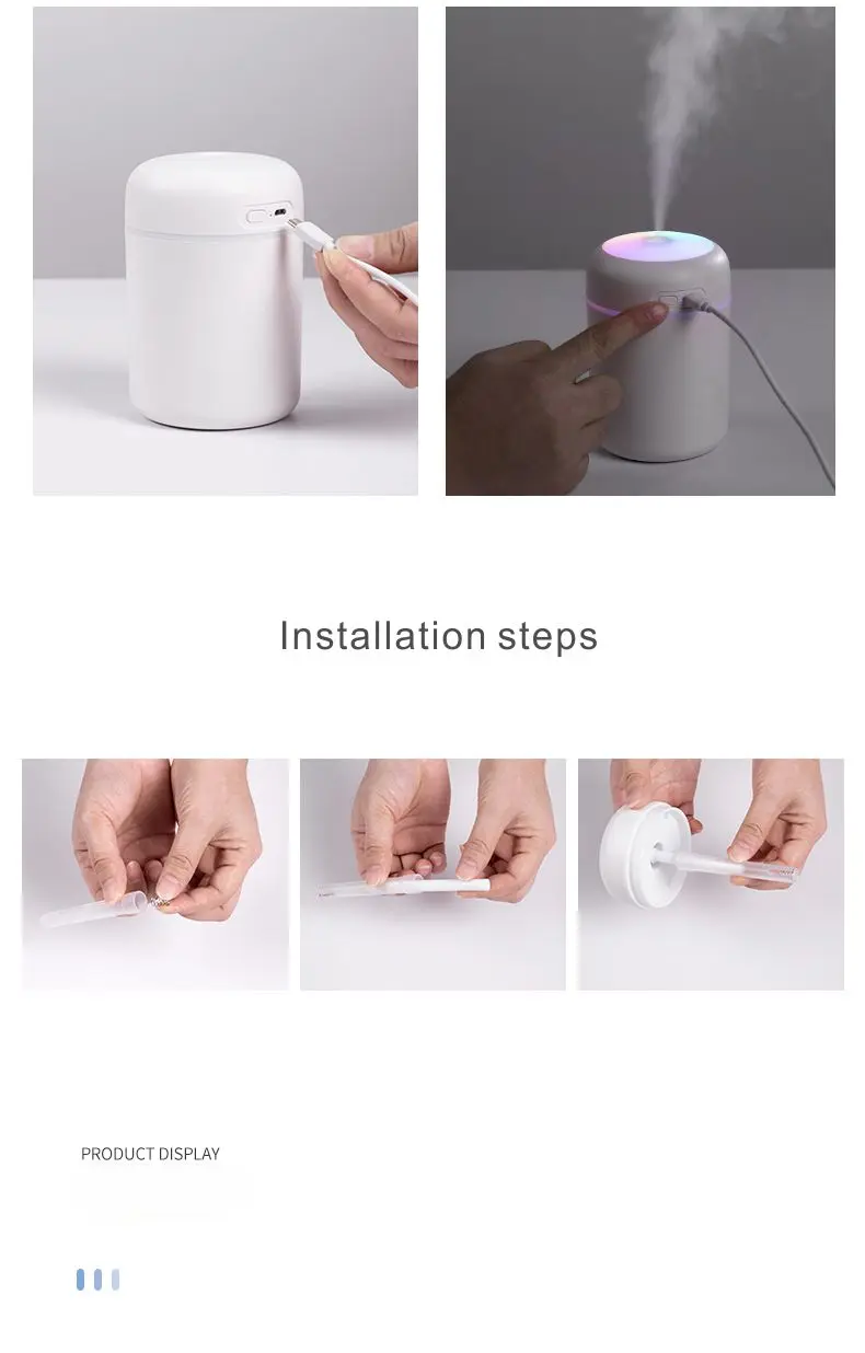 2022 New Product Room Humidifiers USB Rechargeable Air Purifier Humidifier Mute Personal Humidifier