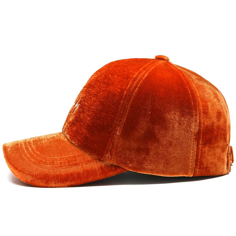 flannel baseball cap fleece soft fabric velvet gold custom warm hat for winter