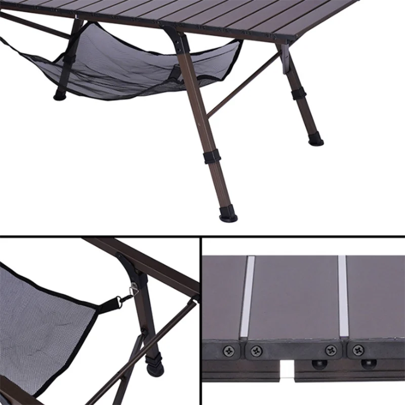 Outdoor Egg Roll Table 1.25m All Aluminum Alloy Folding Table Portable Camping Egg Roll Table
