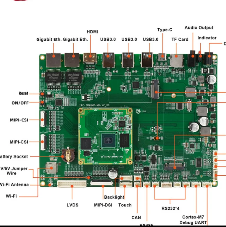 i.MX8M Plus embedded development kit linux board with 2.3 TOPS NPU, dual ISP, 4GB LPDDR4 and16GB eMMc for AI machine learning