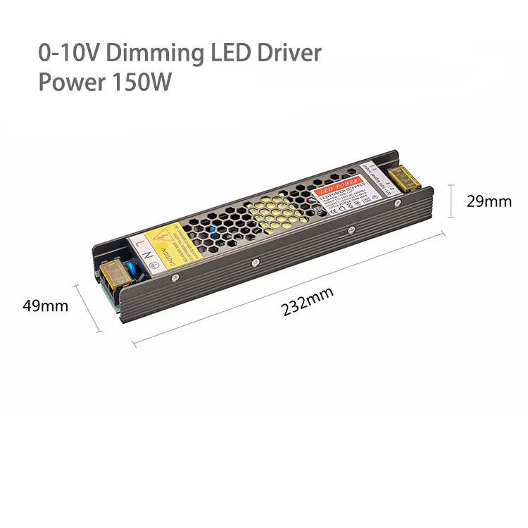 Wholesale High Quality  Constant Voltage DC12V 24V 60W 100W 150W 200W LED Dimmer 0-10V Dimmable LED Driver
