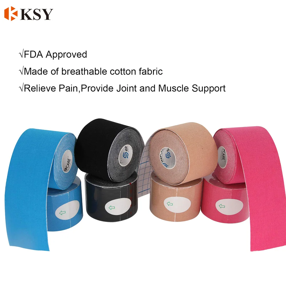Taping Athletic Kinesiology Tape 5m x 5cm Elastic Adhesive Strain Injury muscle Sticker Muscle Bandage Sport Roll Cotton