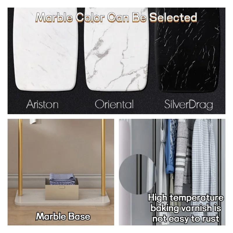 New Type Top Sale Modern Marble Base Multifunction Hanger Metal Coat Rack Stand
