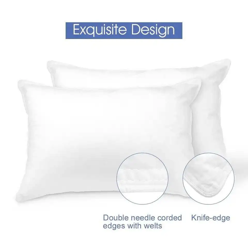 Anti static anti pilling pure cotton feather filled pure white down pillow