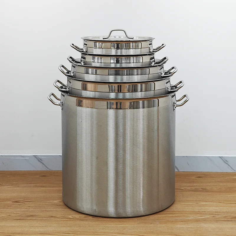 DaoSheng Wholesale China Low Price Restaurant Composite Bottom Large Stainless Steel Stock Soup Pots Cooking Pot