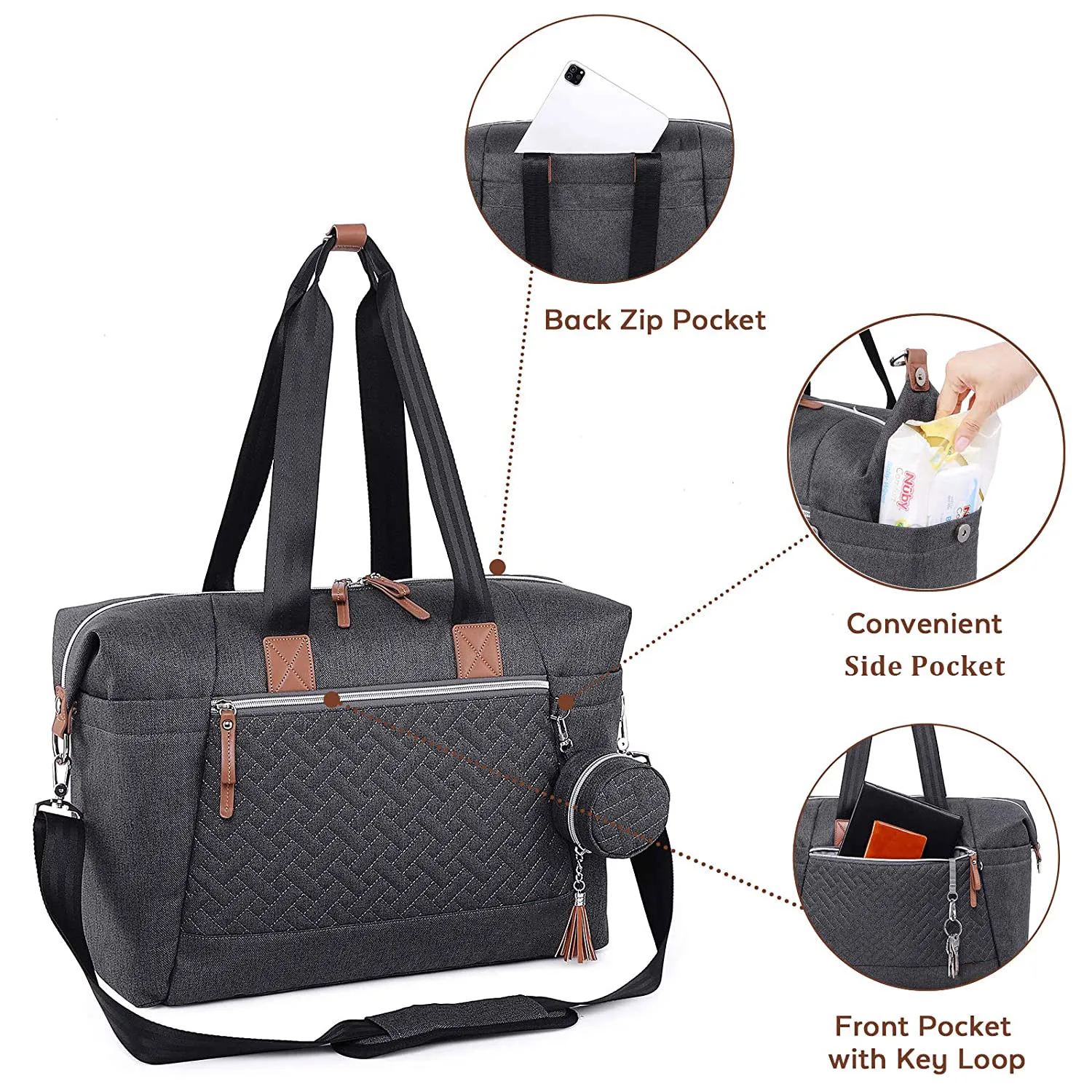 Diaper Bag Tote With Pacifier Case And Changing Pad Mummy Handbags Multifunction Baby Messenger Bag Large Travel Diaper Tote New