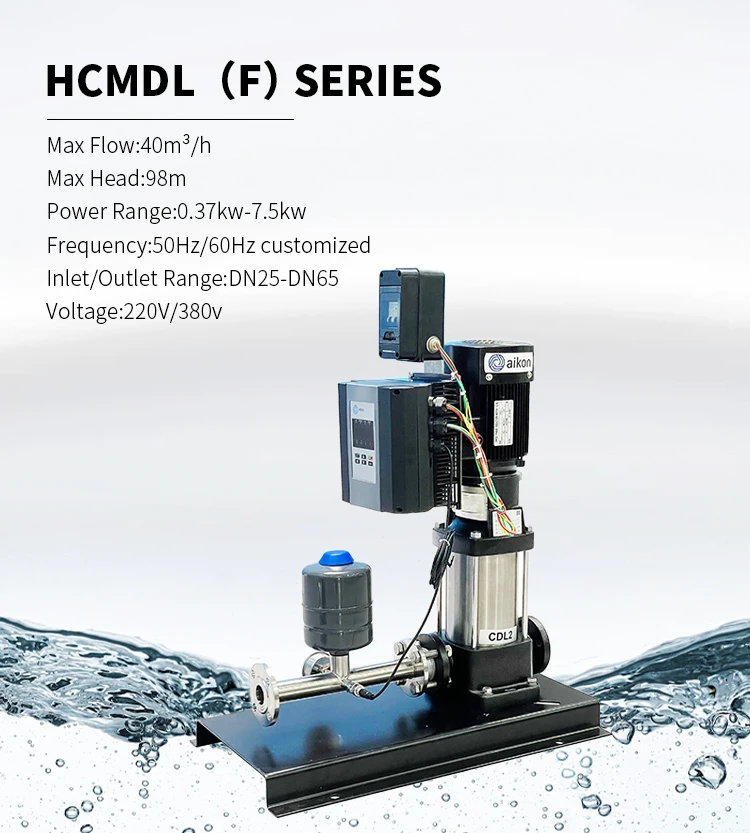 CDL Series high efficiency and energy saving multiple models Multistage Vertical Pipeline Centrifugal Water Pumps