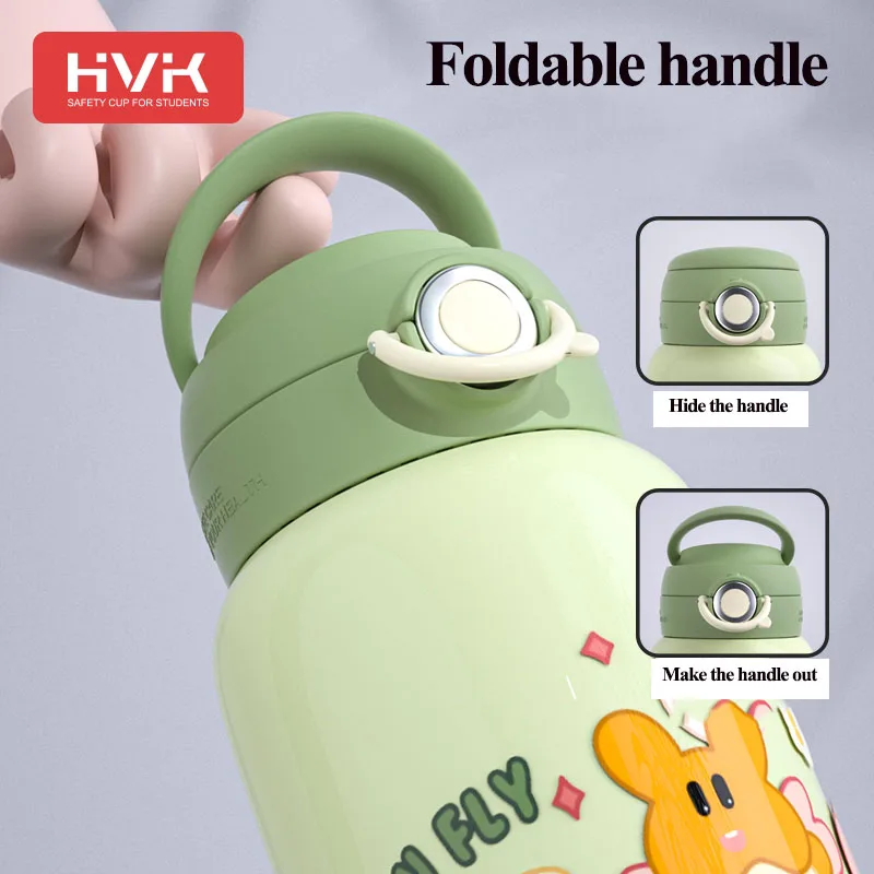 Stainless Steel Water Bottle 30oz 600mL All In 1 Leakage-proof Locking Ring with Small Pot Strap Handle