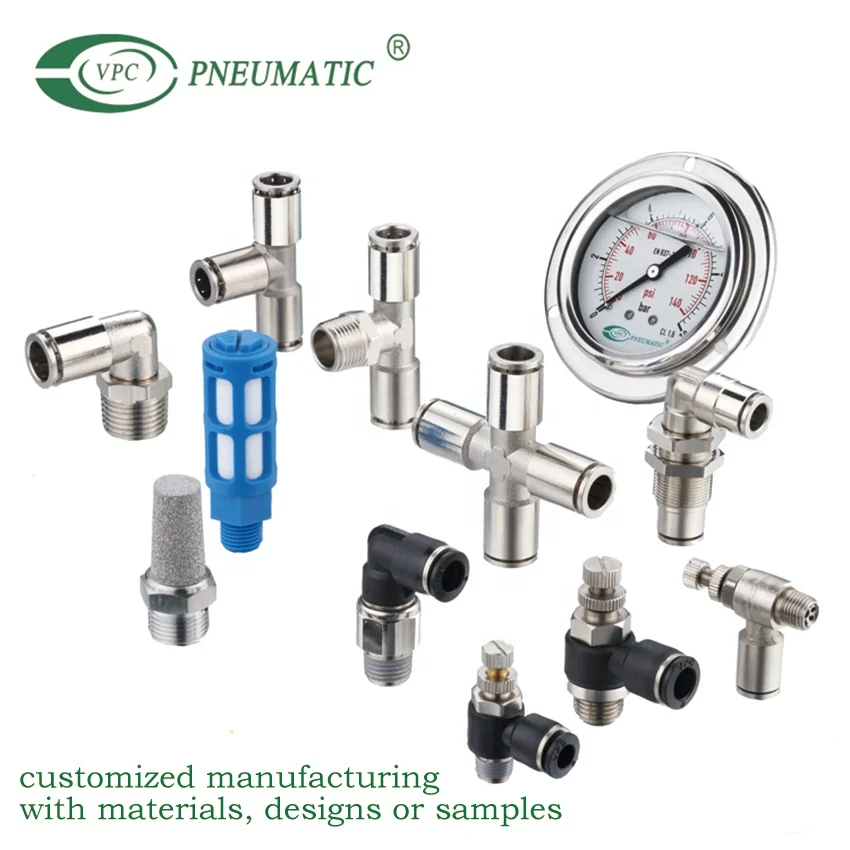 Brass Tee Straight Union One Touch Air Connector 4mm 6mm 3 Way T Shape Quick Connect Pneumatic Fitting