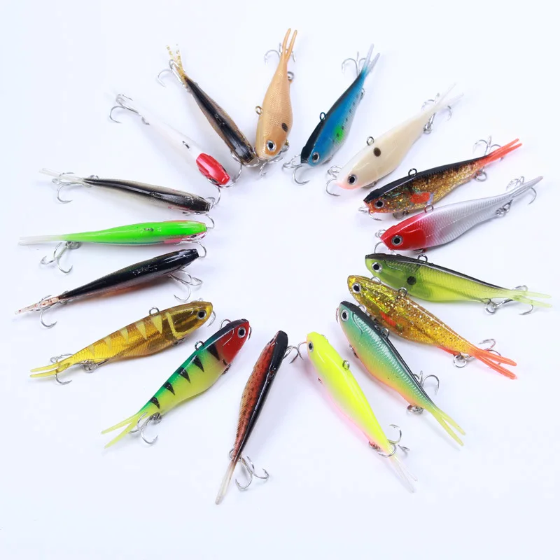 Wholesale 95Mm 20G Artificial Soft Lure With Vmc 3X Hooks Vibe Fishing Lure