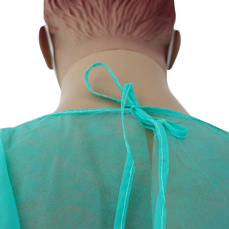 Junlong  disposable  Dental Consumables isolation gown  with tie on the neck for nurse