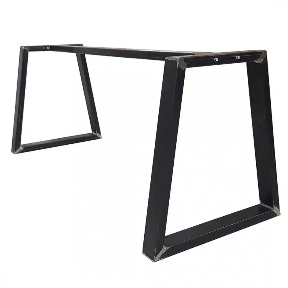Factory Price Wholesale Table Bench Legs Rectangle Trapezoid Strong Structure Black Powder Coated Dining Office Table Legs
