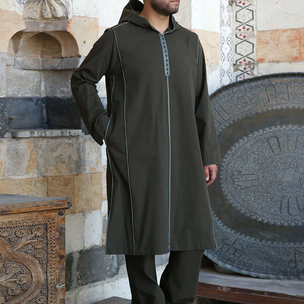MXCHAN SJH2911 high quality arab black thobe men islamic clothing muslim thobe for men dubai