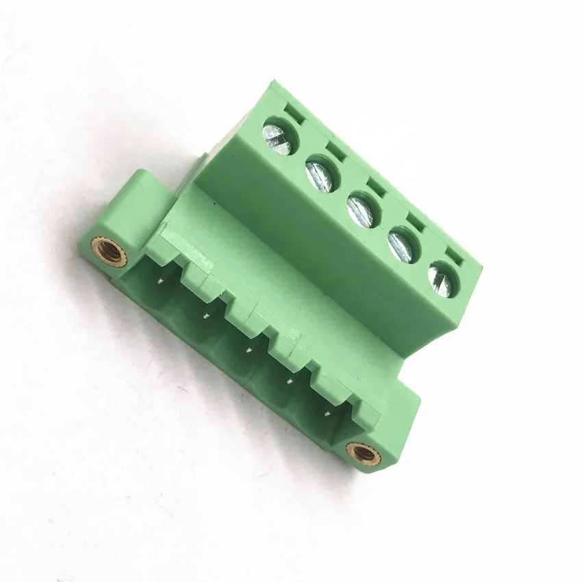 KF2EDGKR-5.08 terminal block connector Wire to wire plug in screw terminal blcoks 15A 300V WJ2EDGKRN with flange ears