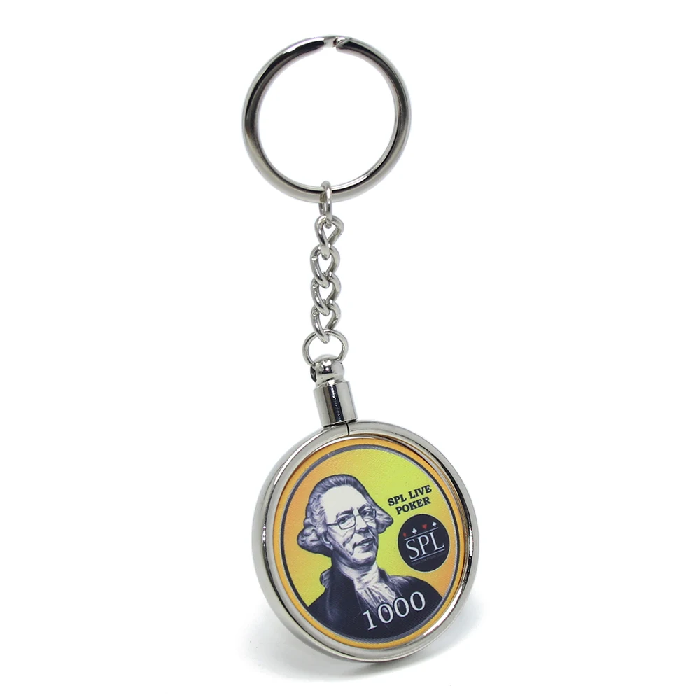 31/32/38/39/40/45/50mm Gambling Gifts Clay Poker Chips Key Holder Keychain Casino Coin Holder Keyring Metal Poker Chips Key Ring