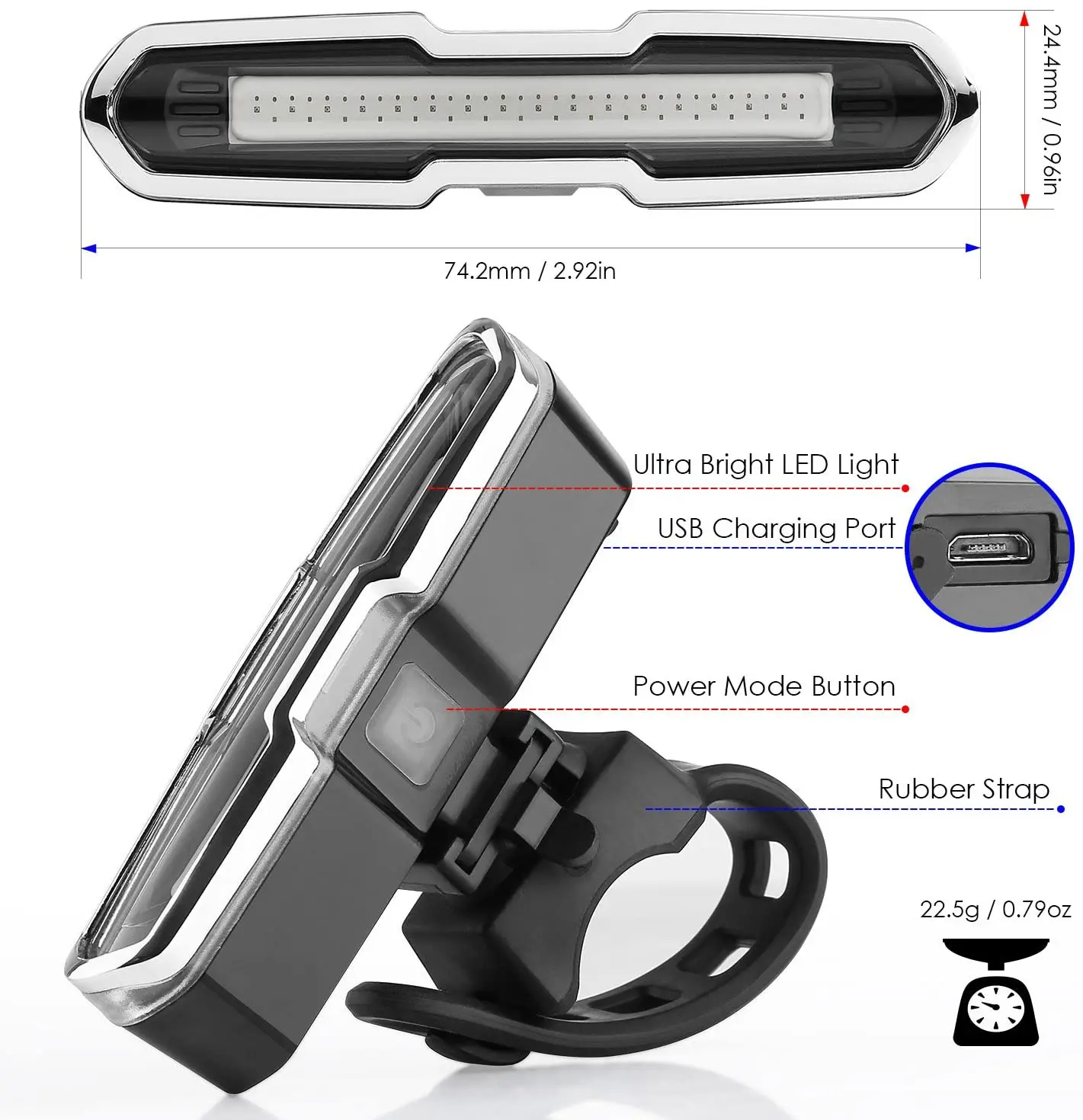 Scooter Warning Light Night Safety LED Strip Lamp For Xiaomi Mijia M365 Electric Scooter Cycle Bike Accessory Bicycle Light