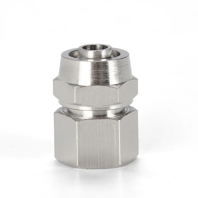 Female Straight Rapid Adaptor Pneumatic Air Fitting Quick Connectors Brass Nickle Plated Laize