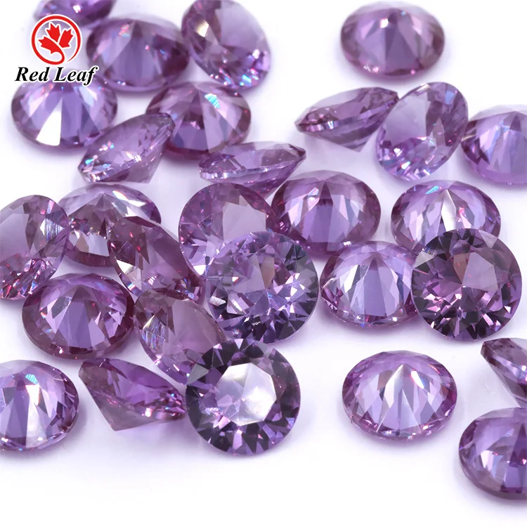 Redleaf Gems loose gemstone round brilliant cut synthetic Alexandrite 46# corundum