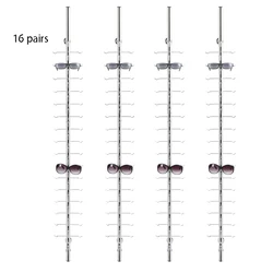 14 pairs modern display stand eyewear display bar eyeglasses display metal wall mounted sunglasses rack rods holder glasses