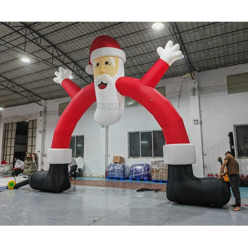 Hot Sale Christmas Decoration Giant Inflatable Santa Claus Gate Inflatable Christmas Archway Inflatable Santa Arch