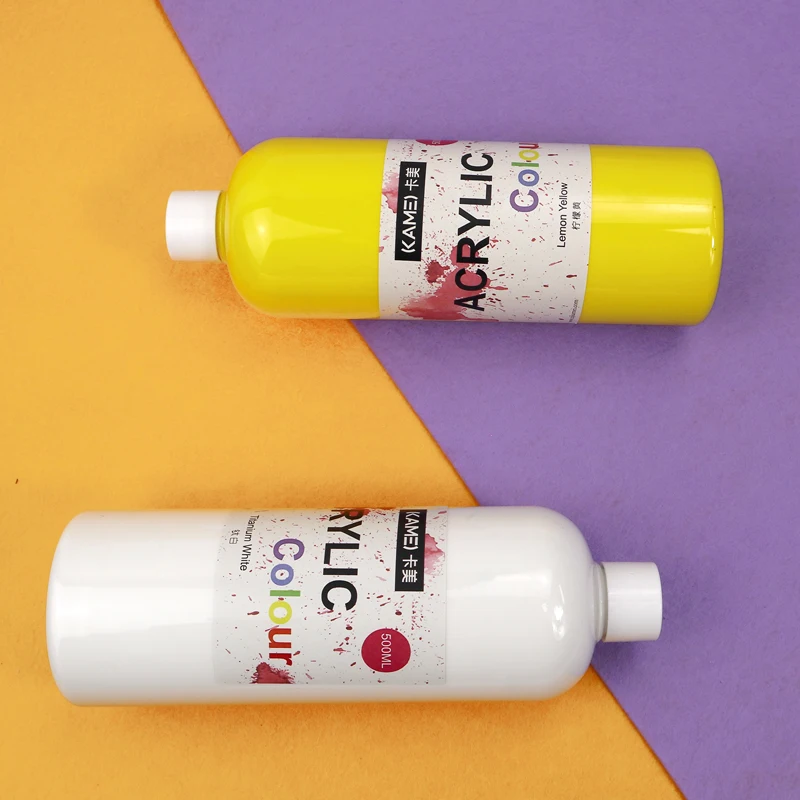 Оптовая продажа, Высококачественная большая бутылка акриловой краски KAMEI 500 мл для художников