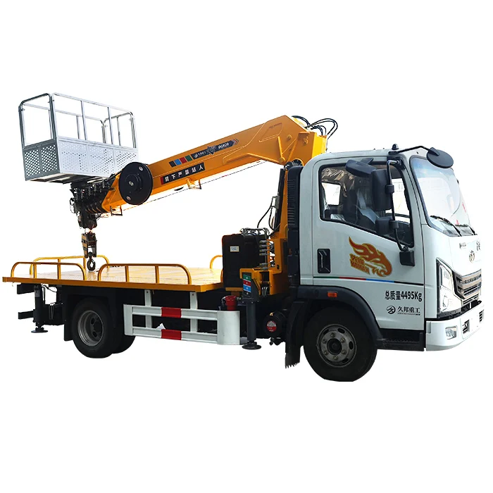 Aerial working platform with hook on chassis of Heavy Duty Truck Hawman