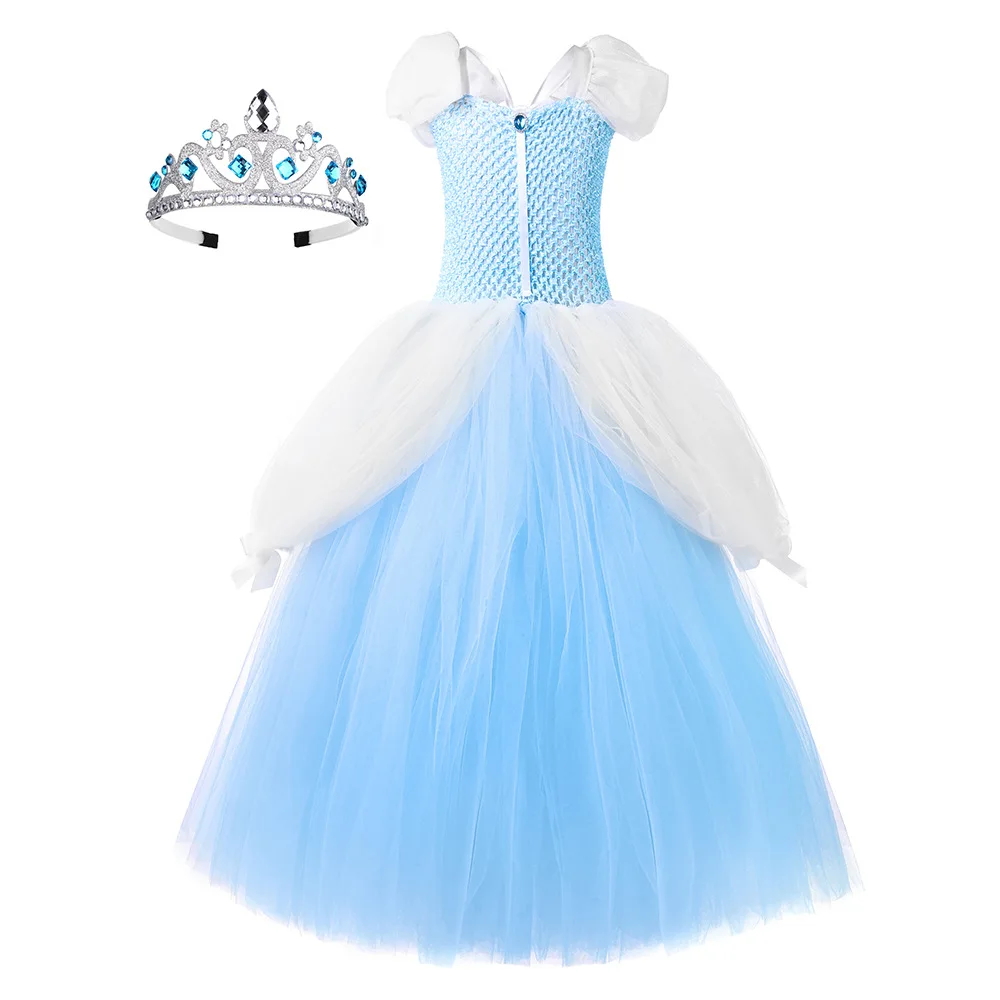 New Designed Girls Princess Fluffy Tulle Ball Gown Prom Dresses Kid Dress Up Costumes