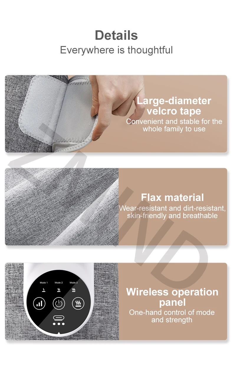 Thigh and calf massager  with heat air compression circulation boosting leg massager cordless wireless leg massager portable