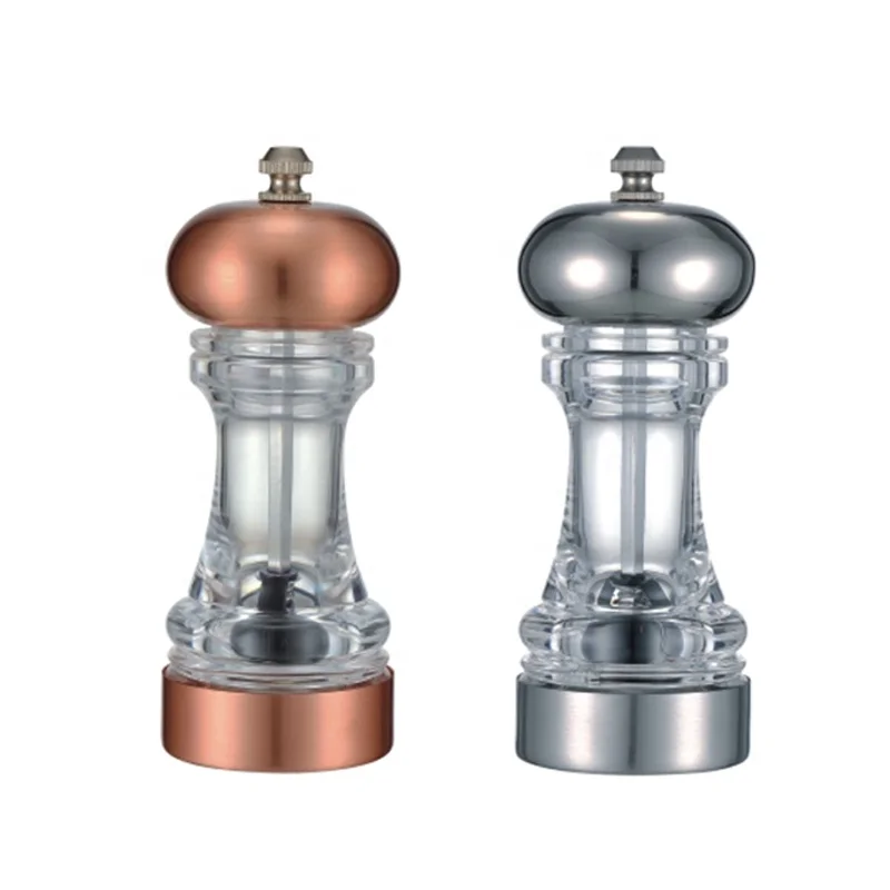 Popular Acrylic Manual pepper grinder mill with chess shape
