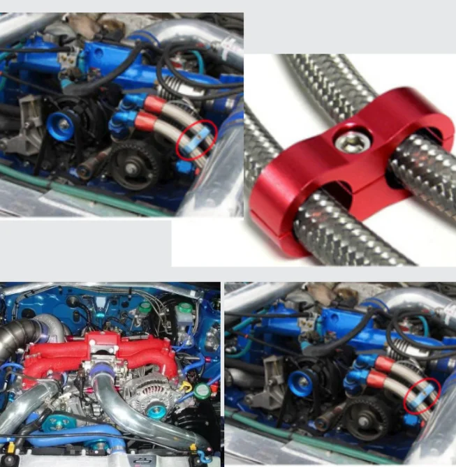 High Quality Billet Dual Hose Separator Clamp Fitting Connector 4AN 6AN 8AN 10AN 12AN for Braid Oil Fuel Hose Line