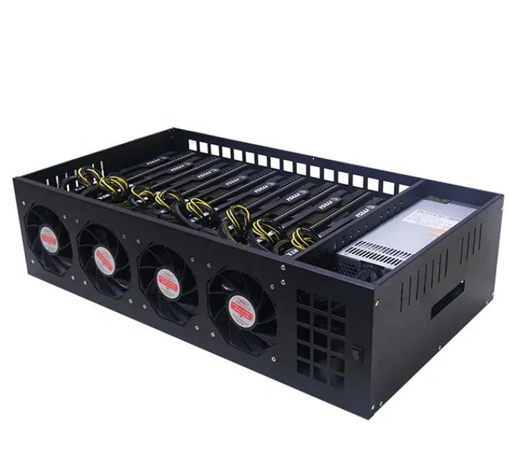 
Lianli 8gpu case mining rig full set with rx 5700 graphics cards eth mining chassis 