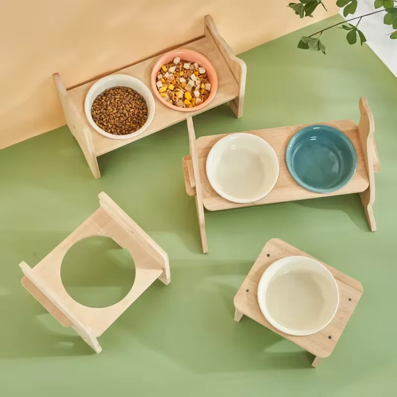 New cross-border products Cat bowl ceramic oblique mouth protection cervical vertebra cat overhead feeder pet bowls & feeders