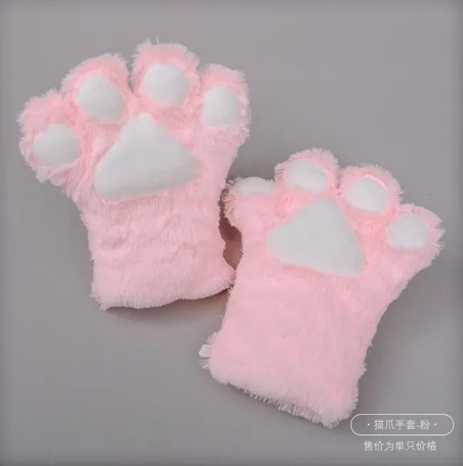 Hot Sale Japanese Cute Plush Cosplay Cat Palm Cat Paw Glove Accessories Costume Party Animal Plush Glove