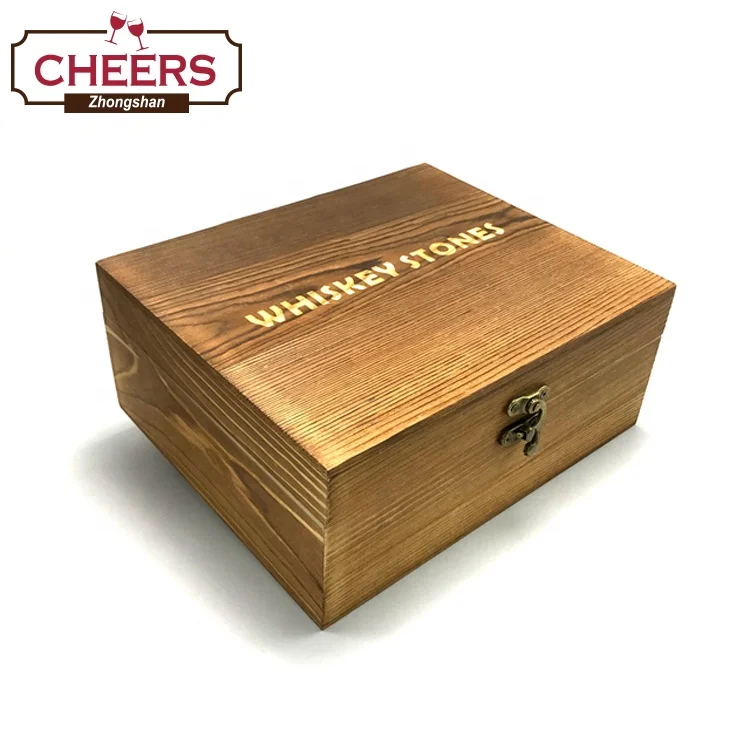 Подарочный набор с камнями виски от производителя, 2 хрустальных бокала, 8 ледяных камней, щипцы для льда, бархатная сумка в элегантной деревянной коробке