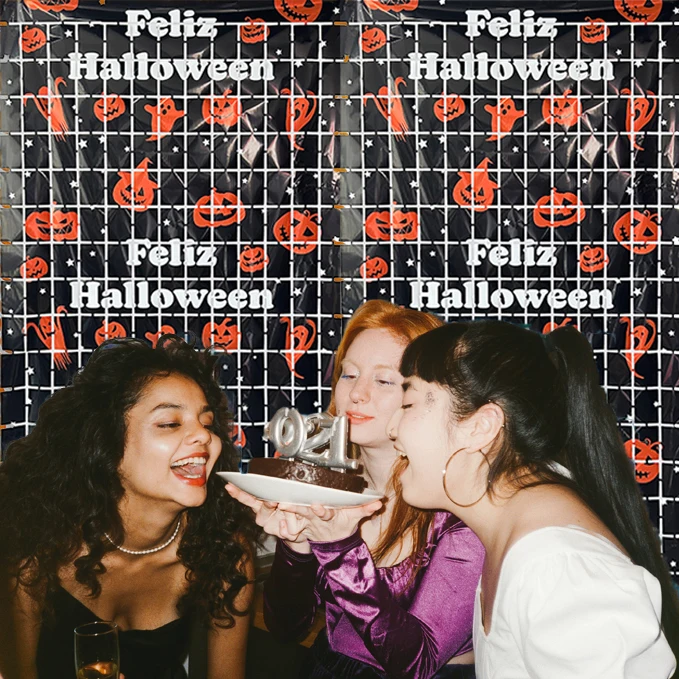 1*2 m Halloween children birthday party curtains factory direct supply festival decorations square foil fringe curtain