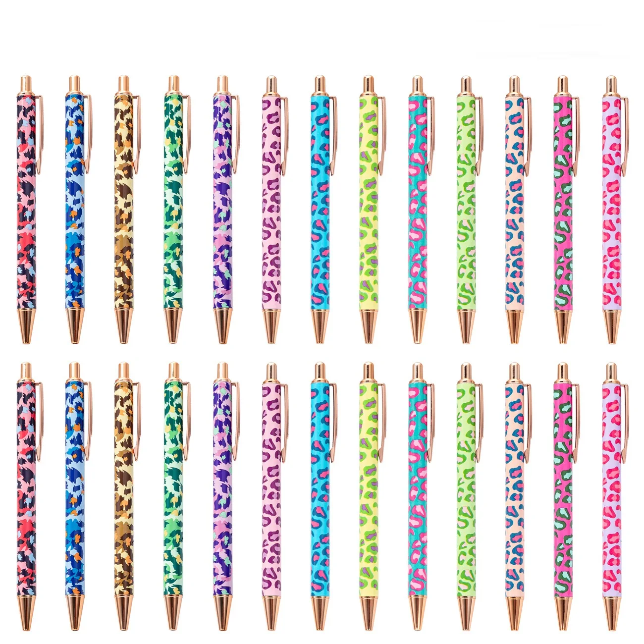 Spot heat transfer printing flower film pen multi-color pattern simple advertising gift pen  cute leopard print ballpoint pen