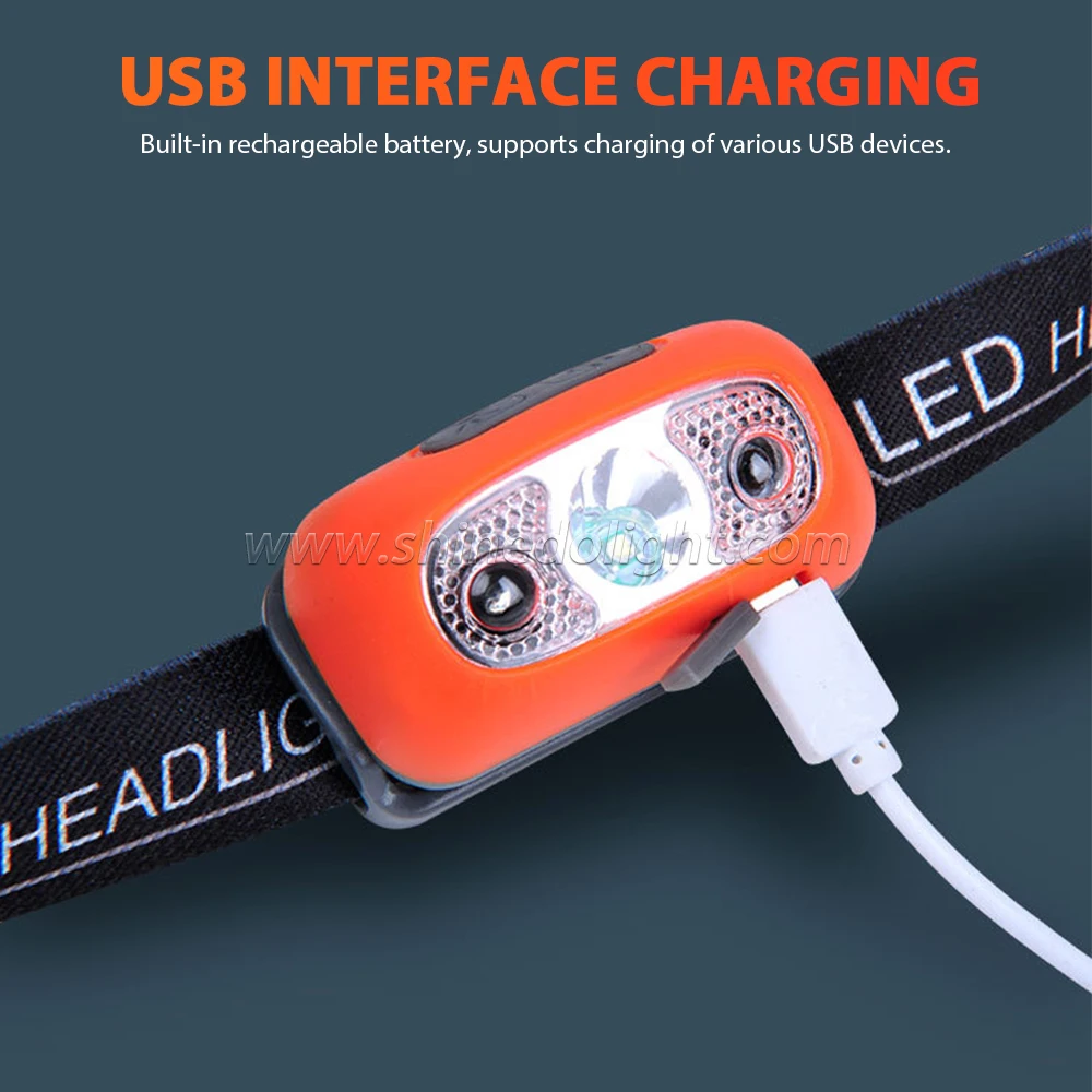 Фонарь налобный Аккумуляторный с зарядкой от USB и