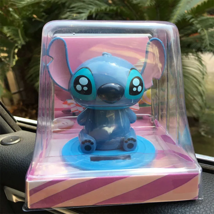Stitch cartoon solar car doll ornaments cute shaking head doll car accessories