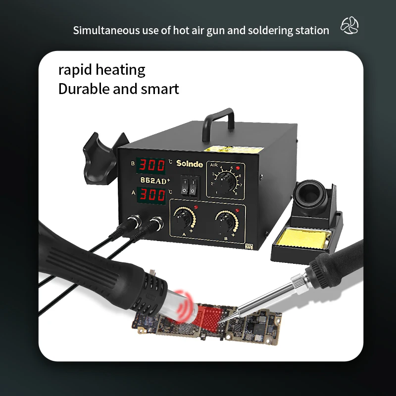 SLD-852AD+ SMD Rework Station Hot Air Gun estacion de calor y soldadura heissluftstation Hot Air Soldering Station
