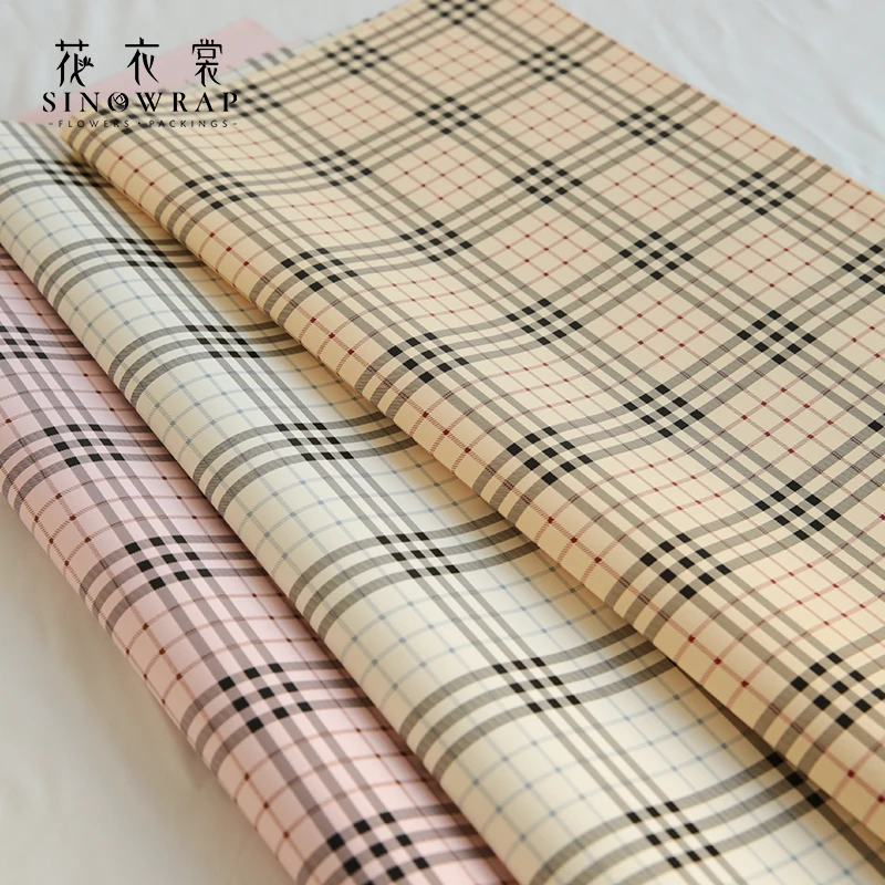 2024 New Arrival plaid print korea paper flower wrapping paper
