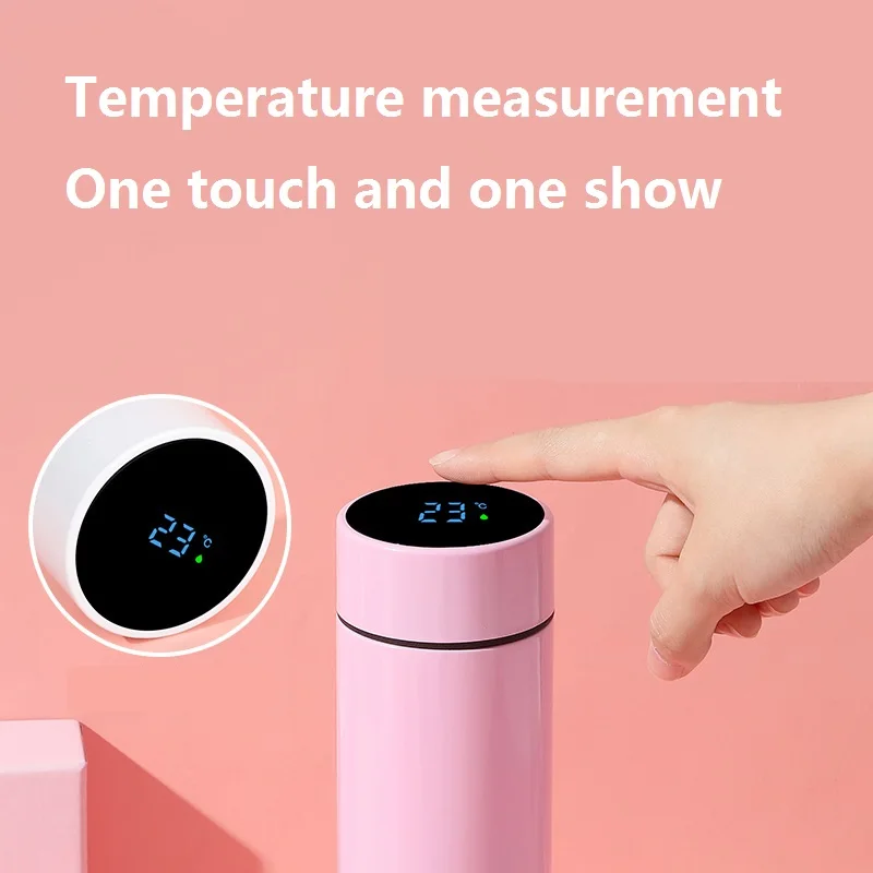 500ml Stainless Steel Led Digital Temperature Reminder Thermal Baby Drinking Milk Coffee Sport Smart Water Bottle