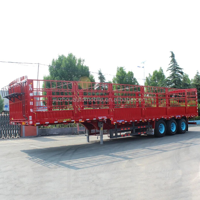 Fence Cargo Semi Truck Side Wall Trailer 3 Axles 40ft 12m 50ton Semi-trailer Dump Truck Trailer tractor trucks