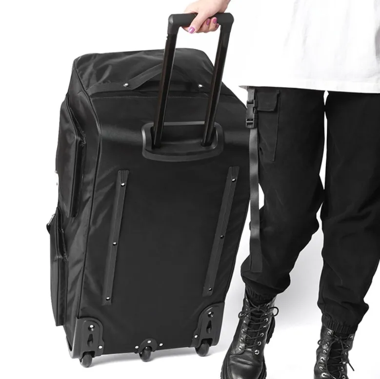Oversized Rolling Travel Bag with Pull Rod, Oxford Fabric Portable Air Transport Bag for Self-driving and Storage