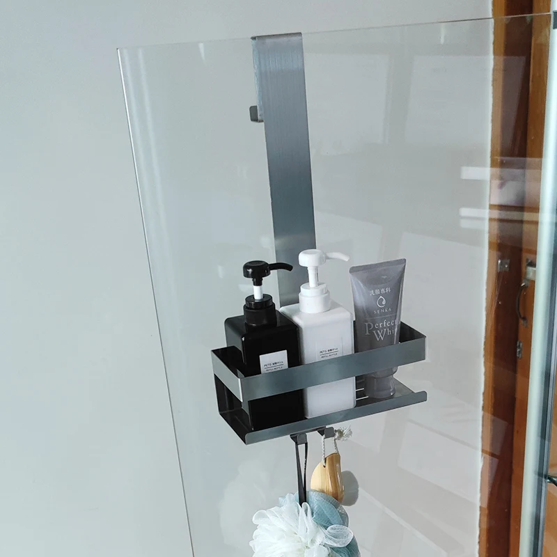 Stainless Steel bathroom shelf wall-mounted shower shelf without drilling bathroom glass shelf