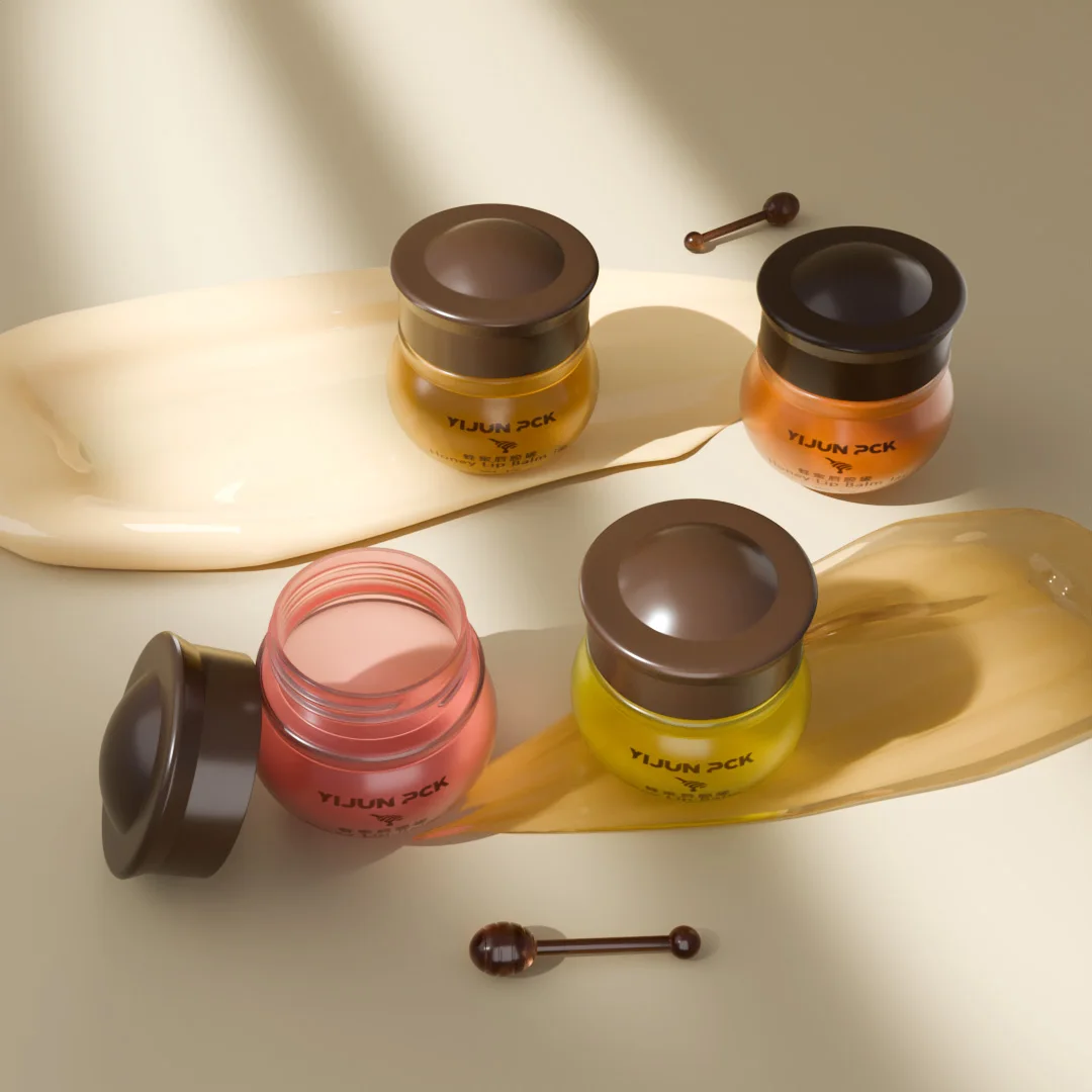 Hot Selling Honey Lip Balm Jar 10g Cosmetic Plastic Cream Jar for Lip Scrub Lip Balm container