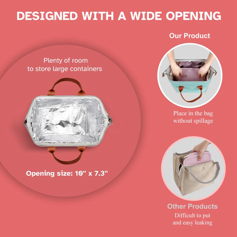 Custom Insulated Lunch Bag For Adults Work Travel Oxford Fabric Waterproof Cooler Bag With Pocket Food Carrier Tote Picnic Bags