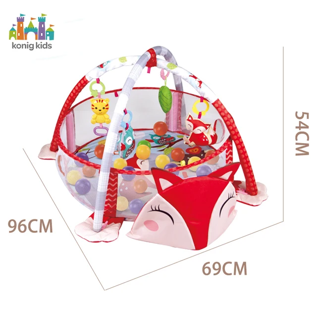 Konig Kids 3 in 1 Fox  Playing Mat Activity Baby Gym With 30pcs Ball Pit Skill Development Toys Baby Mat Baby Play Mat