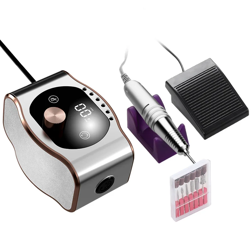 electric nail drill machine 35000rpm professional e-file with carbide nail drill bit set for acrylic nails