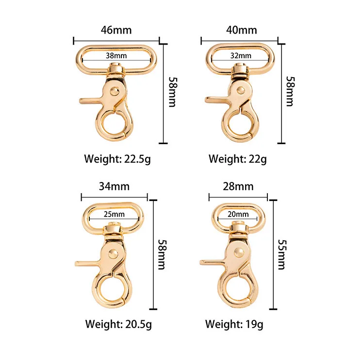 Custom Wholesale Handbag Accessory Lobster Swivel Clasp Lanyard Hook Metal  Trigger Swivel Snap Hooks Black Color  For Bag Strap