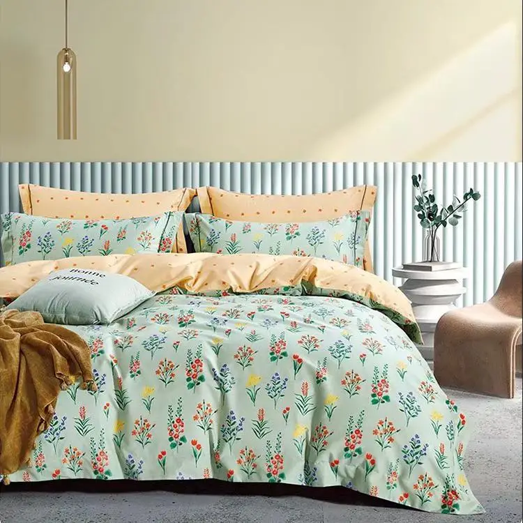 Wholesale Pure Organic 100% Cotton 200tc 40S Fabric Fashion Duvet Cover Cotton Bedding Sets For Girl Women